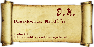 Davidovics Milán névjegykártya